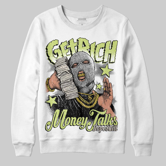 Jordan 5 “Luminous Green” DopeSkill Sweatshirt Get Rich Graphic Streetwear - White