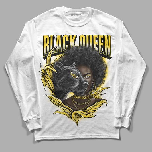 Jordan 4 Tour Yellow Thunder DopeSkill Long Sleeve T-Shirt New Black Queen Graphic Streetwear - White