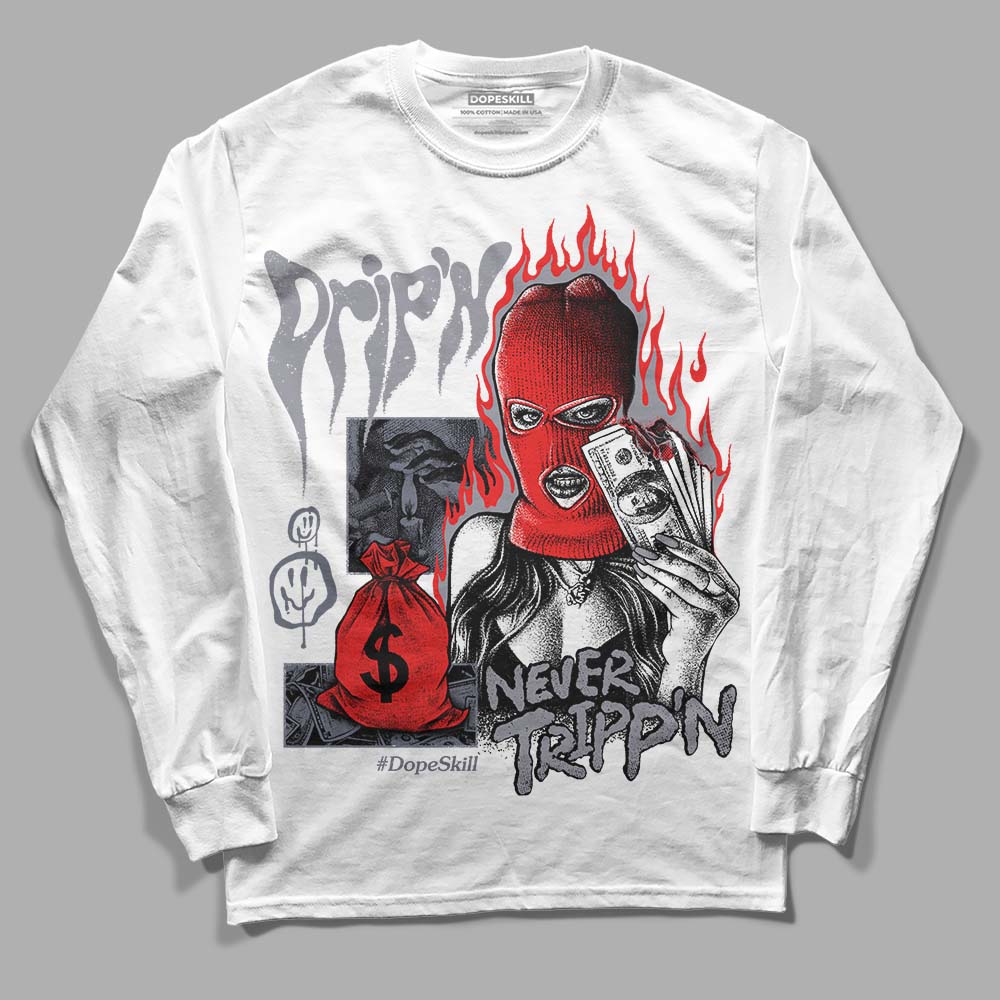 Jordan 14 Retro 'Stealth' DopeSkill Long Sleeve T-Shirt Drip'n Never Tripp'n Graphic Streetwear - White