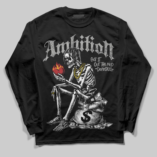 Grey Sneakers DopeSkill Long Sleeve T-Shirt Ambition Graphic Streetwear - Black
