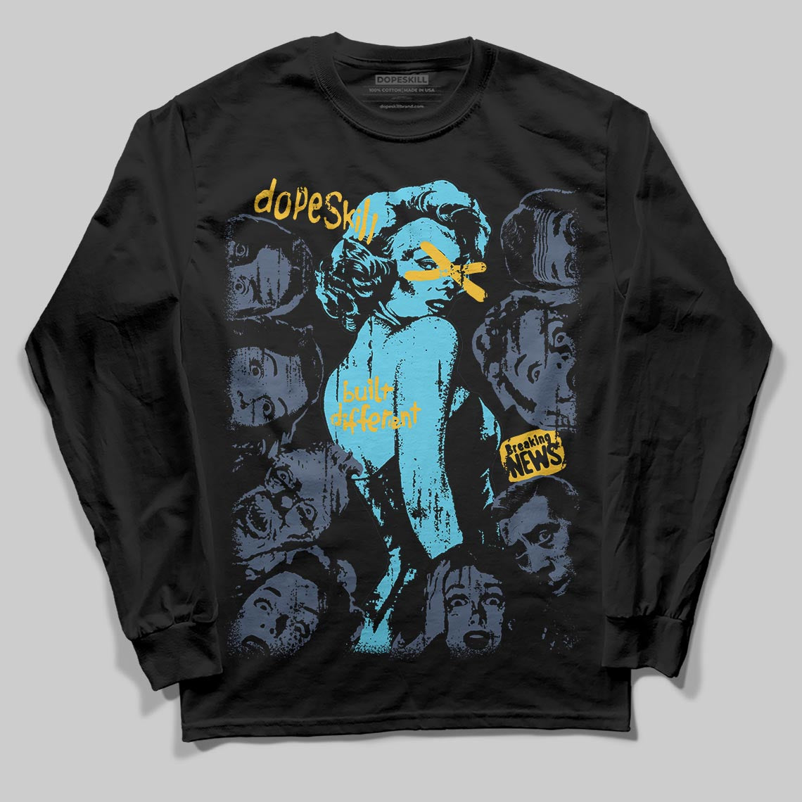 Jordan 11 Retro Gamma Blue (2025) DopeSkill Long Sleeve T-Shirt Built Different Graphic Streetwear - black