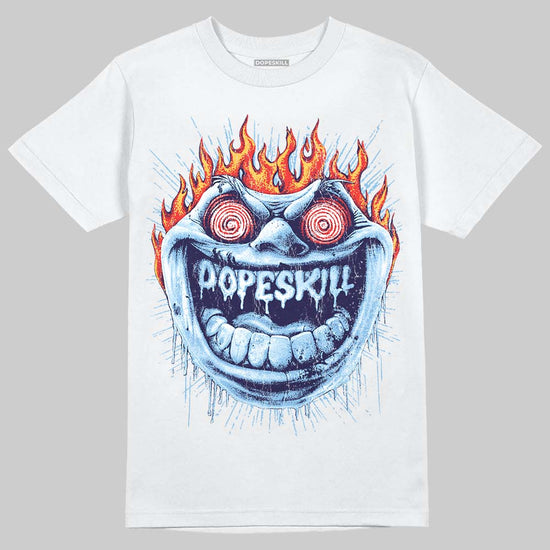 University Blue Sneakers DopeSkill T-Shirt Hellfire Graphic Streetwear - White