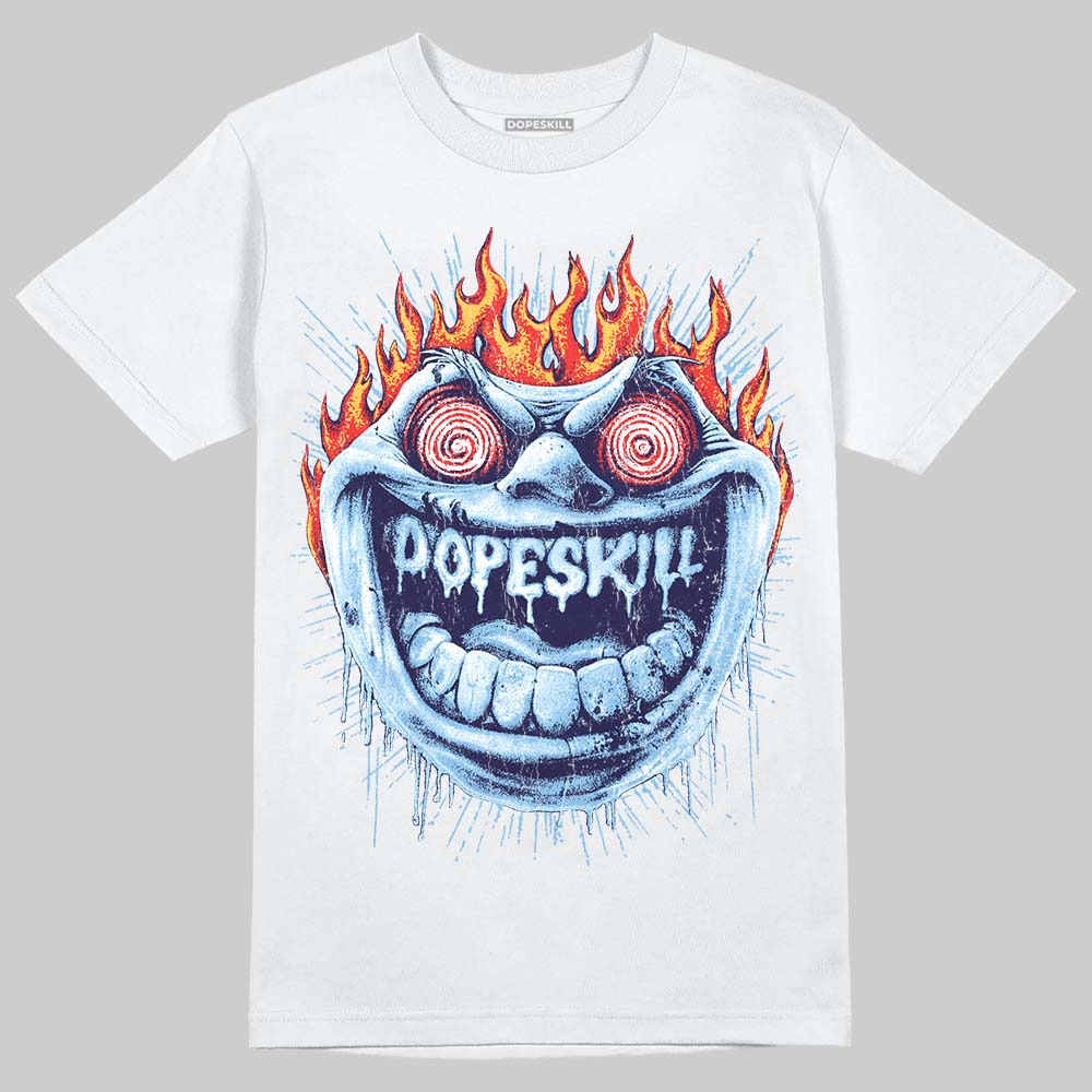 University Blue Sneakers DopeSkill T-Shirt Hellfire Graphic Streetwear - White