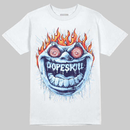 University Blue Sneakers DopeSkill T-Shirt Hellfire Graphic Streetwear - White