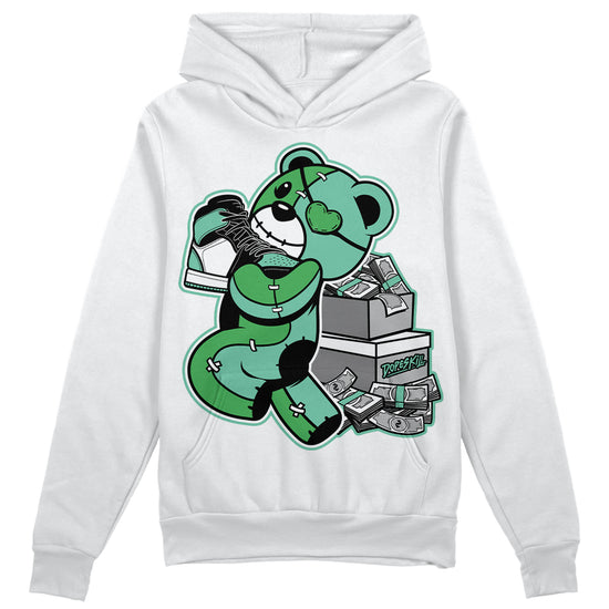 Jordan 1 High OG Green Glow DopeSkill Hoodie Sweatshirt Bear Steals Sneaker Streetwear - White 