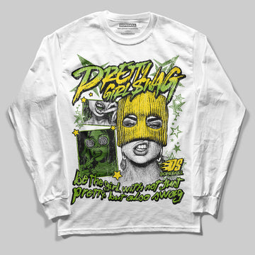 Dunk Low& 'Chlorophyll' DopeSkill Long Sleeve T-Shirt Pretty Girl Swag Graphic Streetwear - White