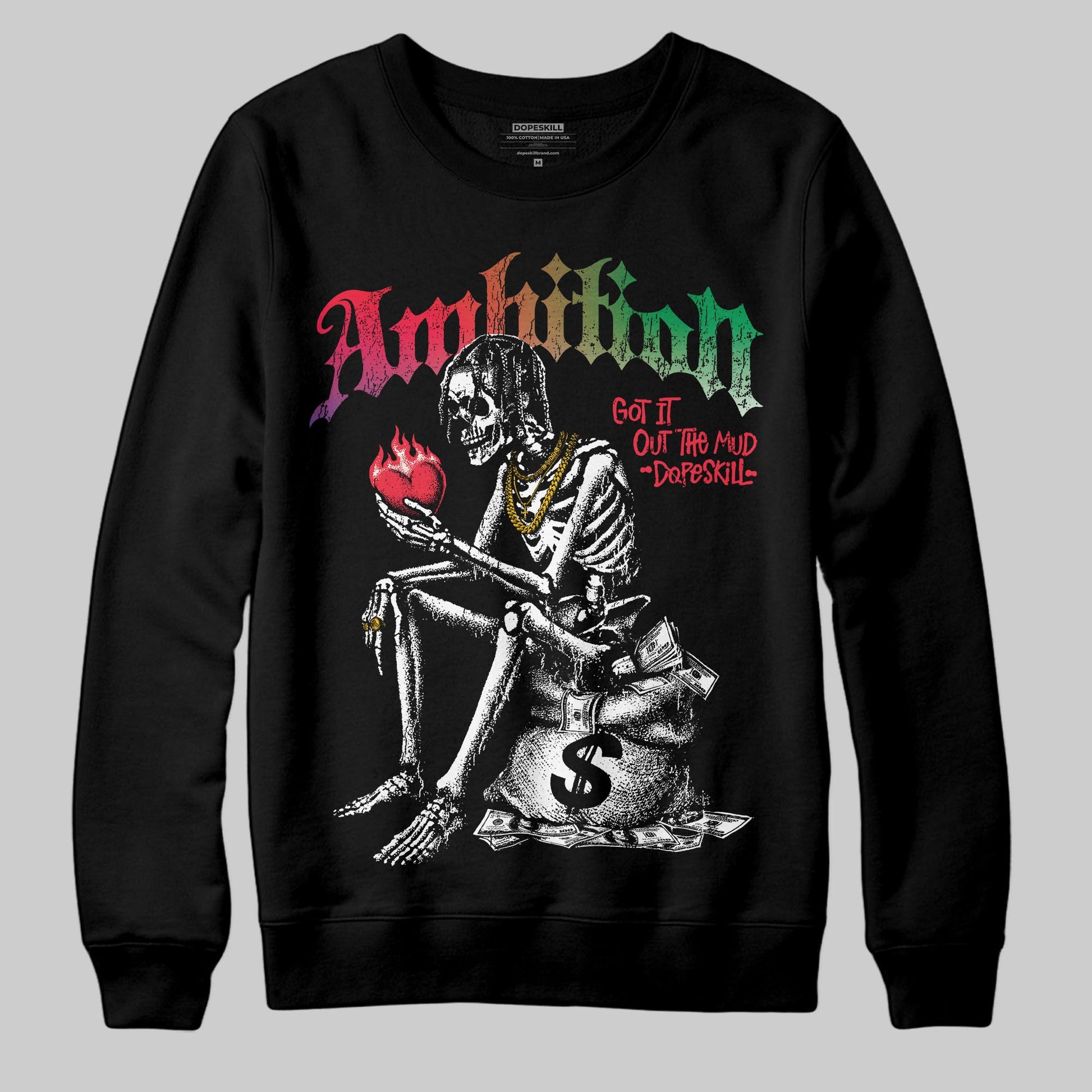 Jordan 11 Retro 285 Atlanta DopeSkill Sweatshirt Ambition Graphic Streetwear - Black