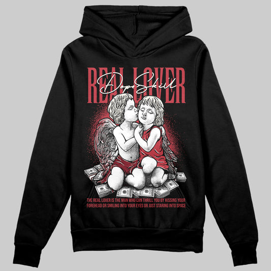 Jordan 4 “Sierra Red" DopeSkill Hoodie Sweatshirt Real Lover Graphic Streetwear - Black