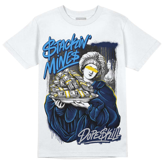 Jordan Spiz’ike Low “White/Obsidian” DopeSkill T-Shirt Stackin Mines Graphic Streetwear - White