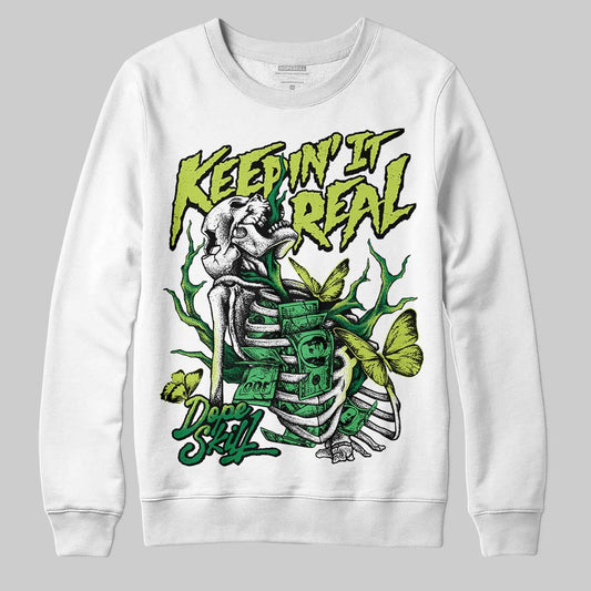 Green Sneakers DopeSkill Sweatshirt Keepin' It Real Graphic Streetwear - White 
