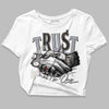 Jordan 4 Retro Frozen Moments DopeSkill Women's Crop Top Trust No One Graphic Streetwear - White 