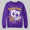 PURPLE Sneakers DopeSkill Sweatshirt Feeling Lucky Graphic Streetwear - Purple 
