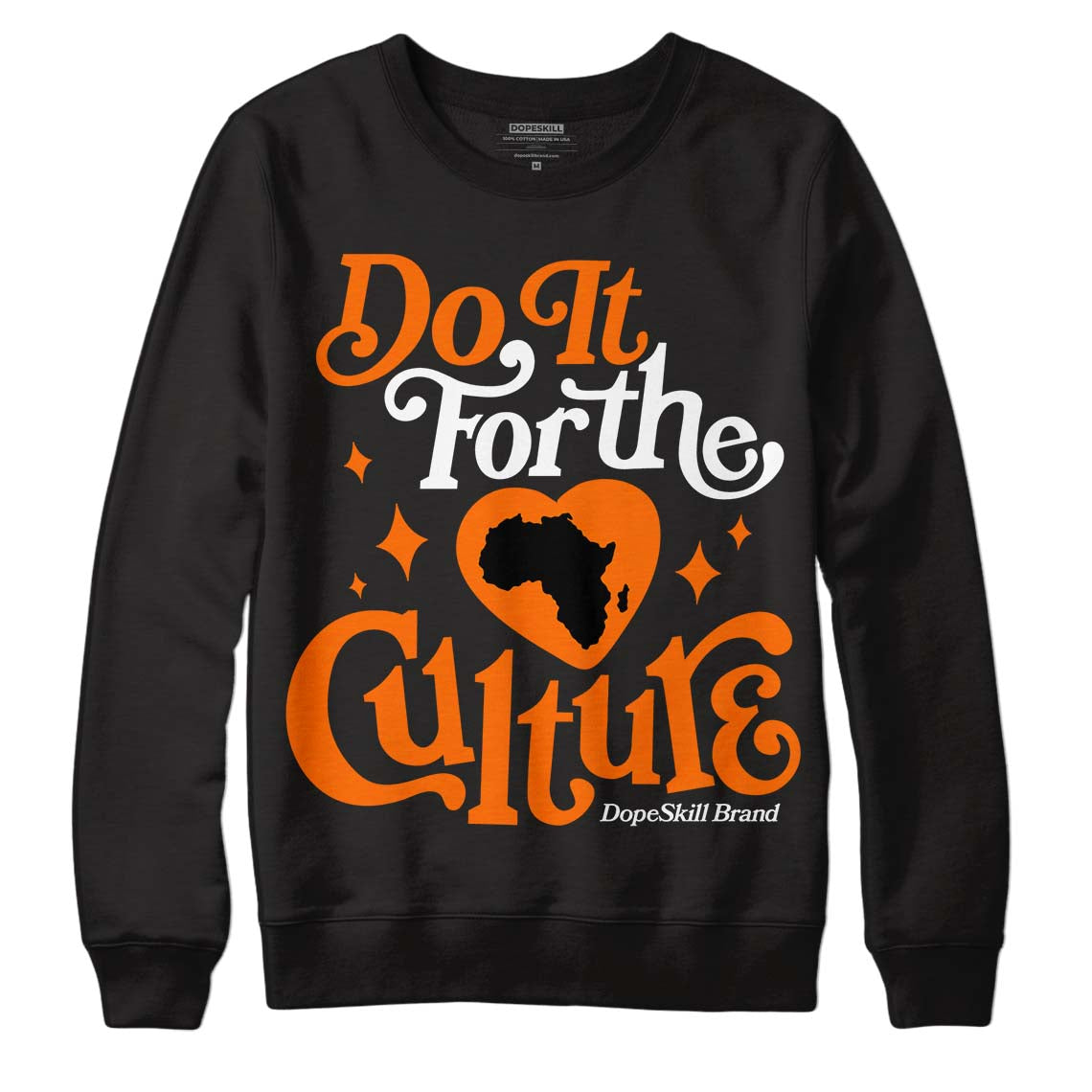 Orange, Black & White Sneakers DopeSkill Sweatshirt Do It For The Culture Graphic Streetwear - Black