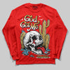 Red Sneakers DopeSkill Red Long Sleeve T-Shirt God Got Me Graphic Streetwear