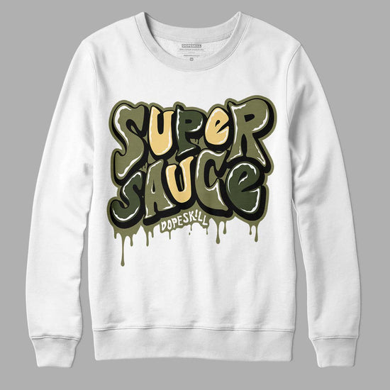 Jordan 4 Retro SE Craft Medium Olive DopeSkill Sweatshirt Super Sauce Graphic Streetwear - WHite 