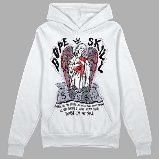 Jordan 4 “Bred Reimagined” DopeSkill Hoodie Sweatshirt Angels Graphic Streetwear - White 