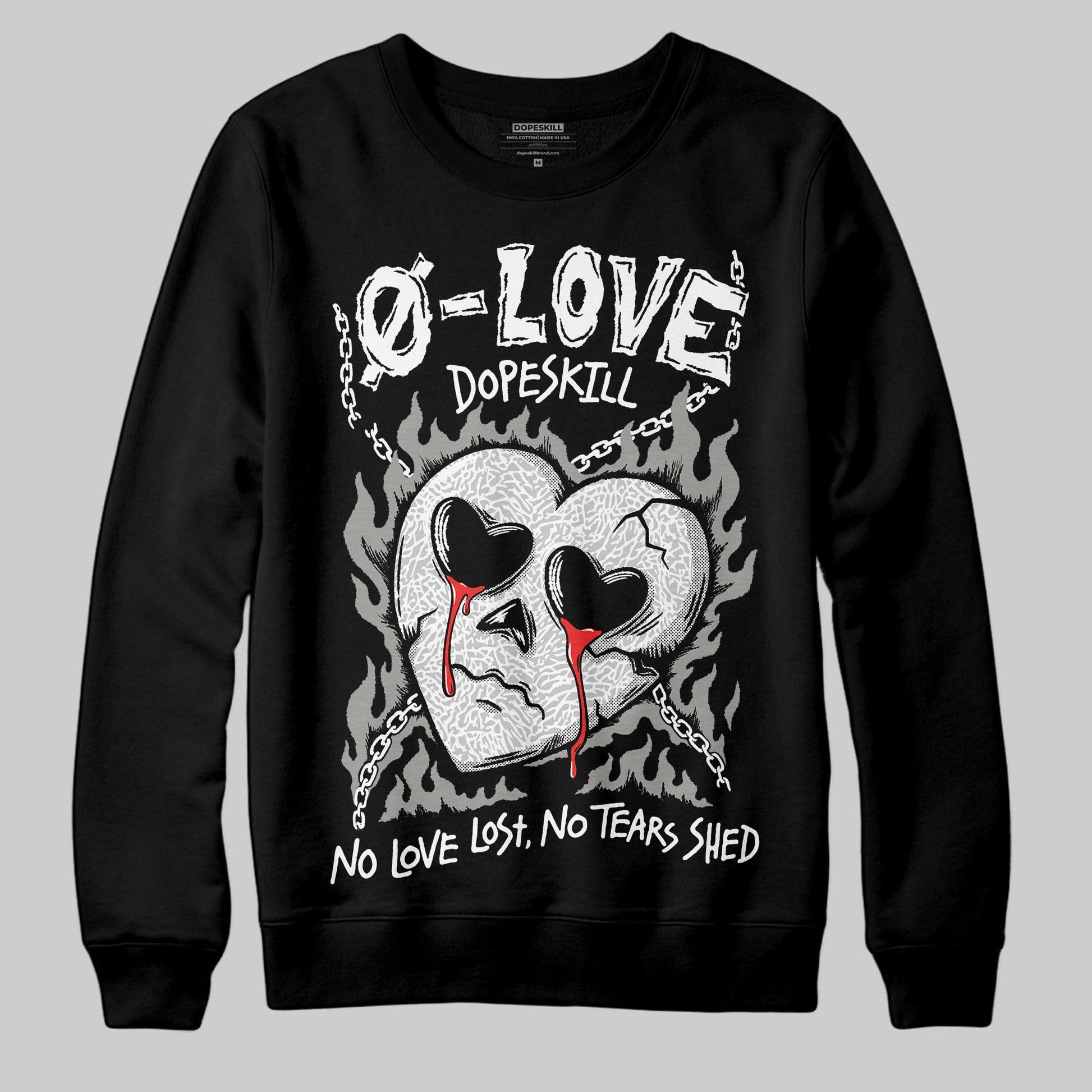 Jordan 3 Retro Pure Money DopeSkill Sweatshirt Crying Heart Graphic Streetwear - Black