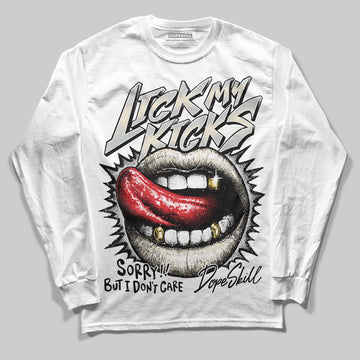 Jordan 5 Retro Reverse Metallic DopeSkill Long Sleeve T-Shirt Lick My Kicks Graphic Streetwear - White