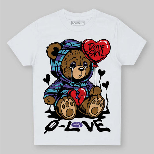 Jordan 8 Retro 'Aqua' 2025 DopeSkill Toddler Kids T-shirt Broken Bear Graphic Streetwear - White 