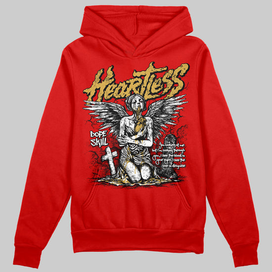 Red Sneakers DopeSkill Red Hoodie Sweatshirt Heartless Graphic Streetwear