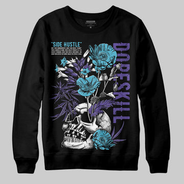 Jordan 8 Retro 'Aqua' 2025 DopeSkill Sweatshirt Side Hustle Graphic Streetwear - Black