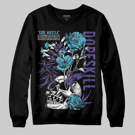 Jordan 8 Retro 'Aqua' 2025 DopeSkill Sweatshirt Side Hustle Graphic Streetwear - Black