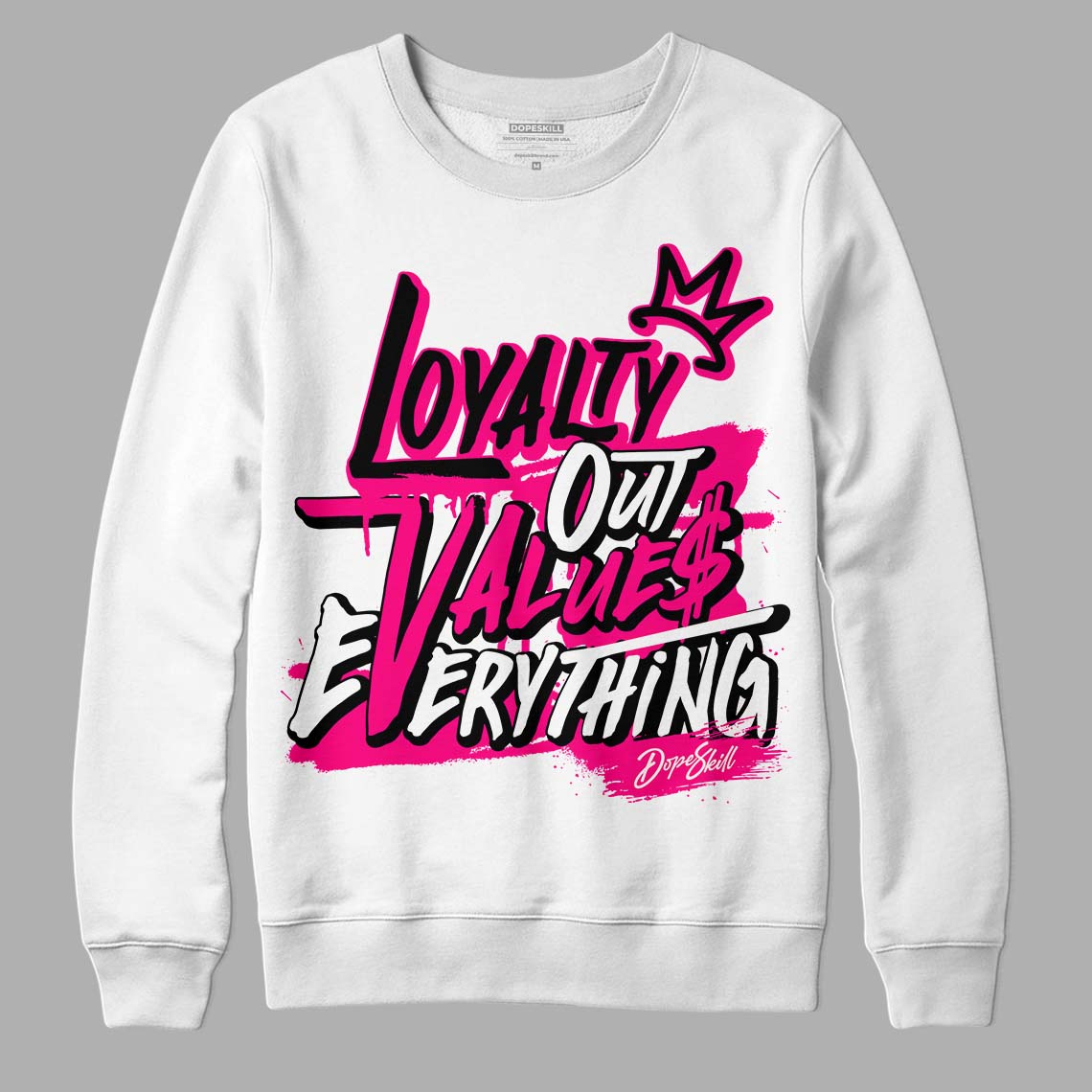 Jordan 1 Low GS “Fierce Pink” Dopeskill Sweatshirt LOVE Graphic Streetwear - White