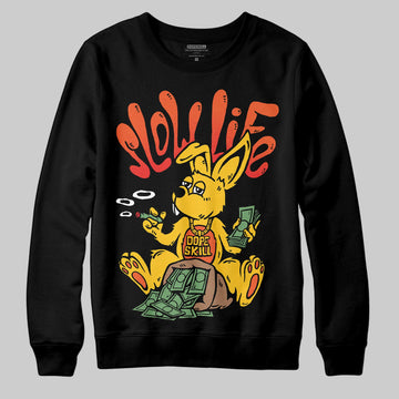 Yellow Sneakers DopeSkill Sweatshirt Slow Life Graphic Streetwear - Black