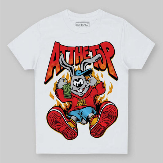 Red Sneakers DopeSkill Toddler Kids T-shirt At The Top Graphic Streetwear - White