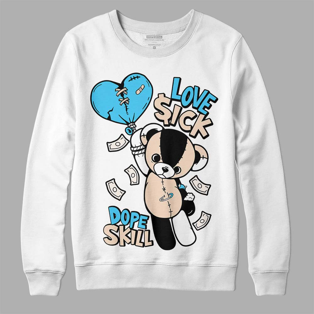 Jordan 2 Sail Black DopeSkill Sweatshirt Love Sick Graphic Streetwear - White 