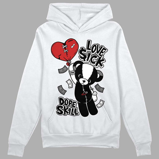 Jordan 1 High OG “Black/White” DopeSkill Hoodie Sweatshirt Love Sick Graphic Streetwear - White 