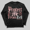 Jordan 3 Retro Valentine's Day Treat Yourself (2025) DopeSkill Long Sleeve T-Shirt Protect Me From Evil Graphic Streetwear - Black