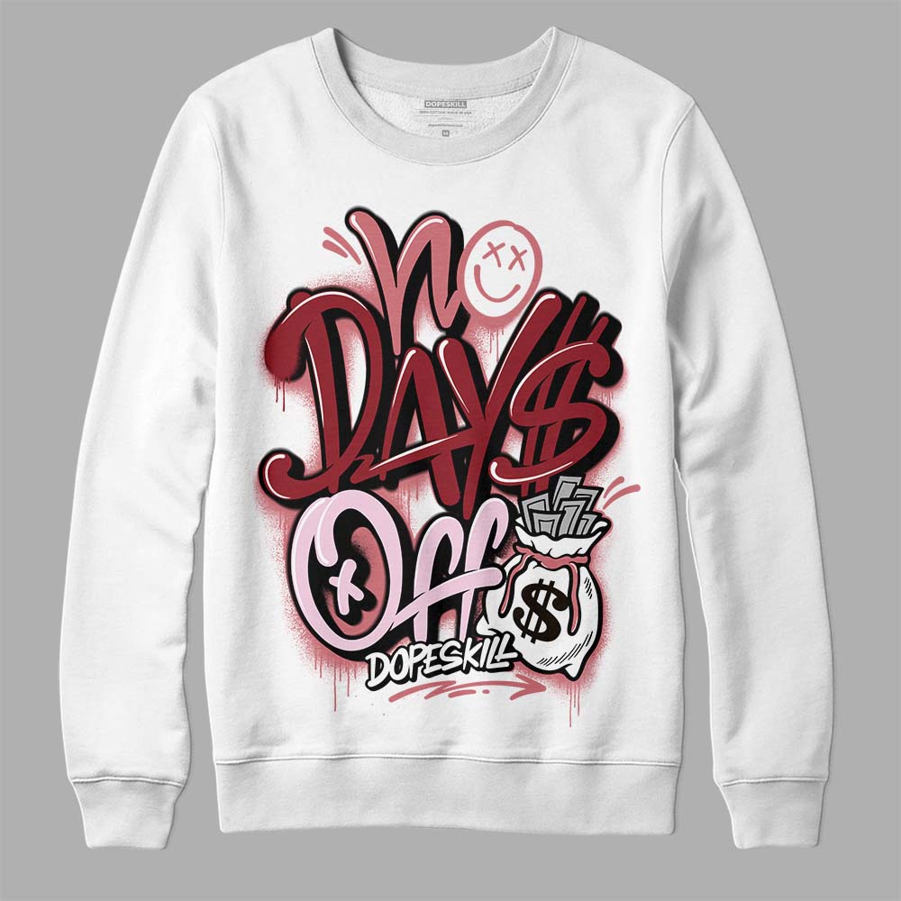 Valentine's Day Collection DopeSkill Sweatshirt No Days Off Graphic Streetwear - White 