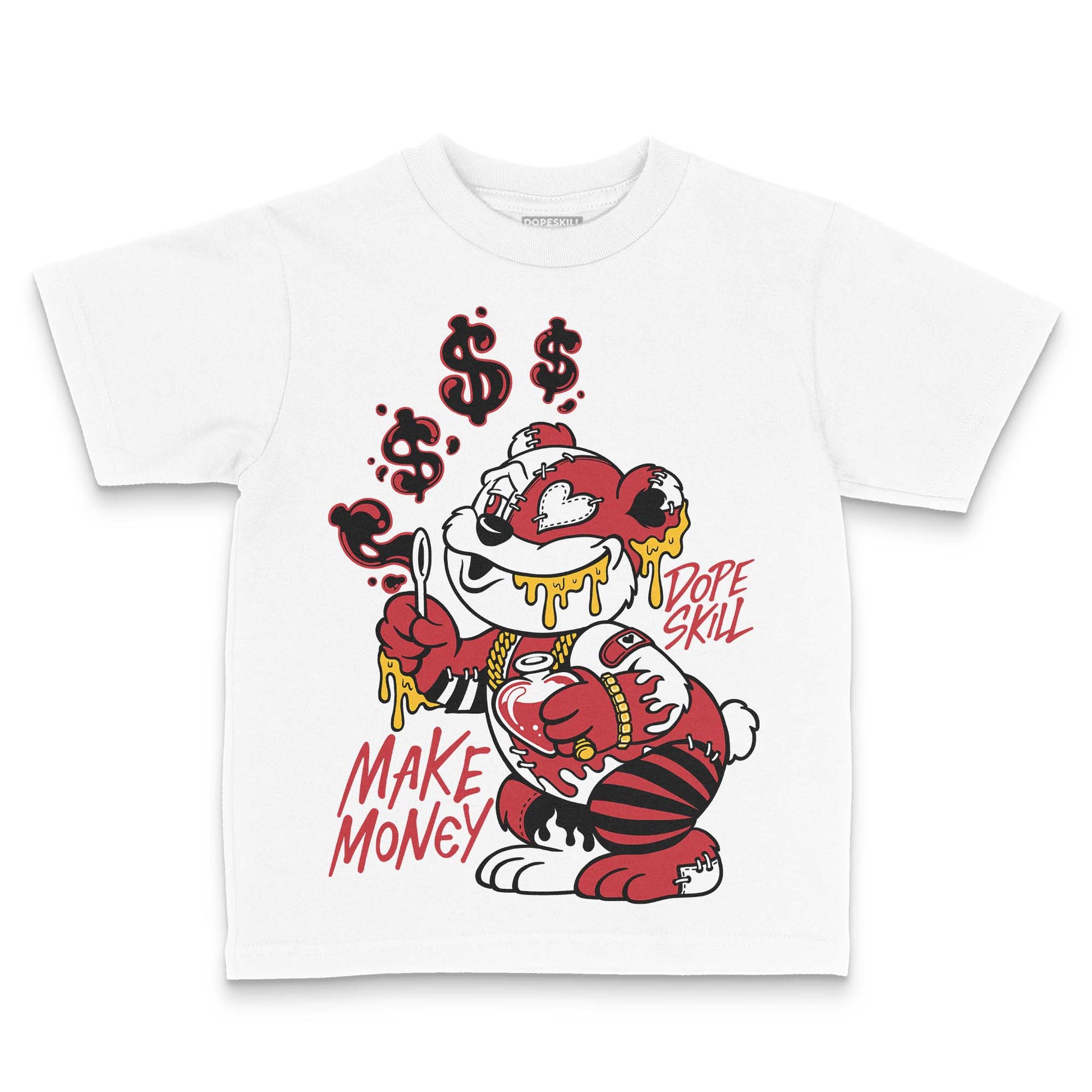 Jordan 1 Low OG "Chicago" DopeSkill Toddler Kids T-shirt Make Money Graphic Streetwear - White