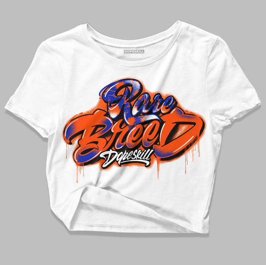 Dunk Low Futura Orange Blaze DopeSkill Women's Crop Top Rare Breed Type Graphic Streetwear - White