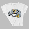 Jordan 13 “Blue Grey” DopeSkill Women's Crop Top Loser Lover Graphic Streetwear - White 