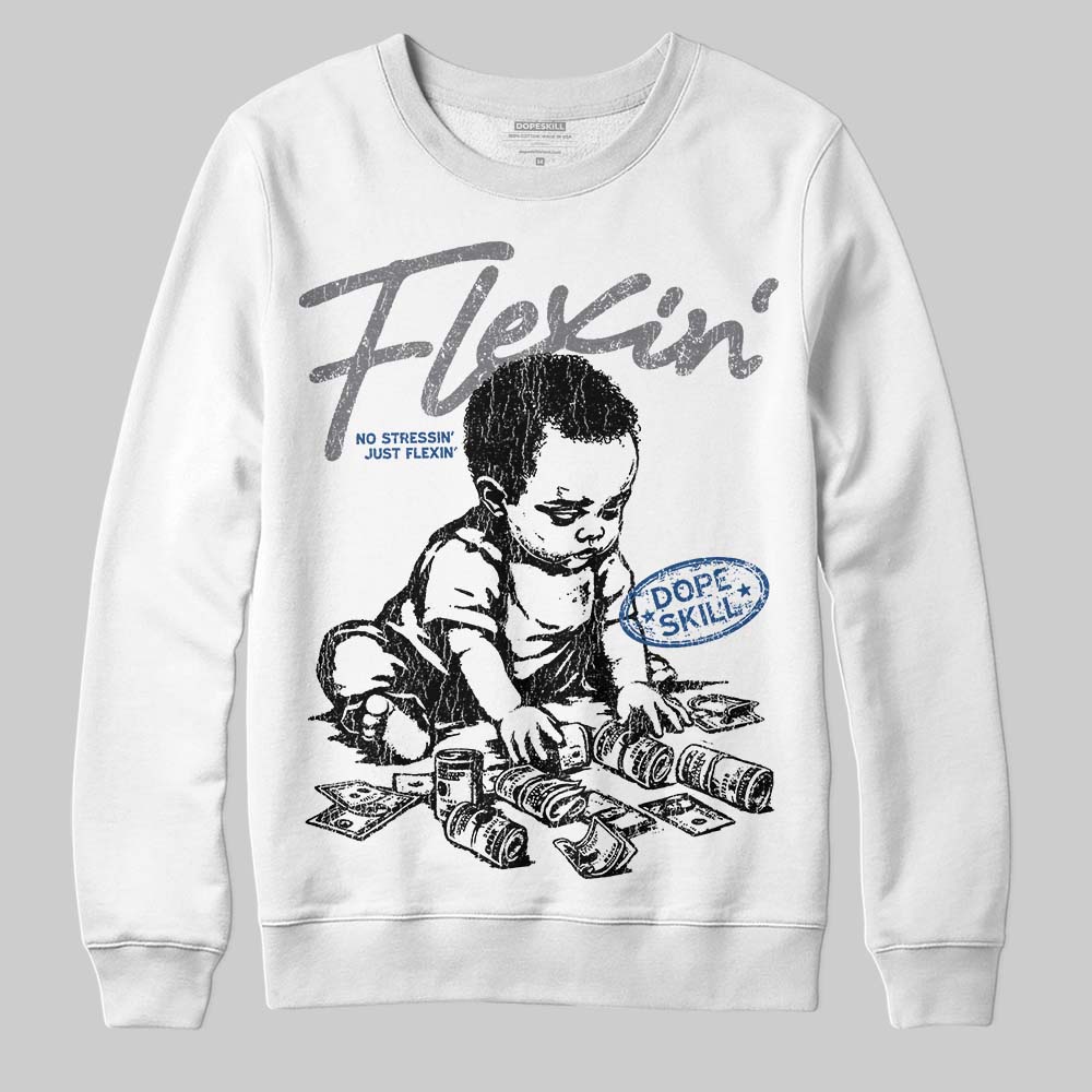 Jordan 9 Retro 'Flint Grey' 2026 DopeSkill Sweatshirt Flexin' Graphic Streetwear - White