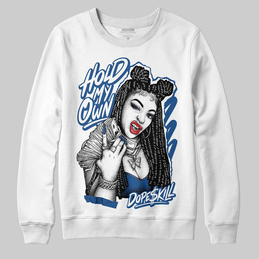 Jordan 1 Low OG “Storm Blue” DopeSkill Sweatshirt New H.M.O Graphic Streetwear - White