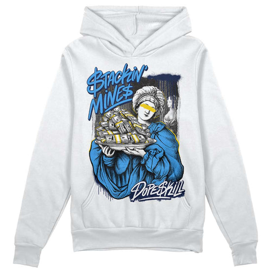 Jordan 3 "Midnight Navy" DopeSkill Hoodie Sweatshirt Stackin Mines Graphic Streetwear - White