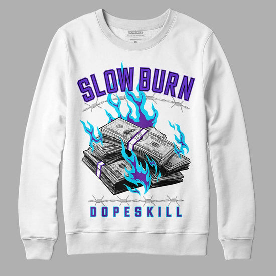 Jordan 6 "Aqua" DopeSkill Sweatshirt Slow Burn Graphic Streetwear - White 