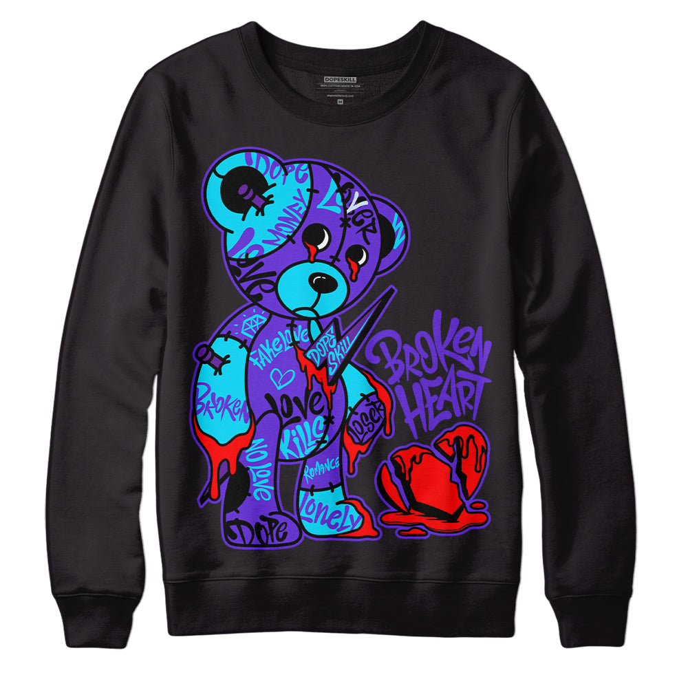 Jordan 6 "Aqua" DopeSkill Sweatshirt Broken Heart Graphic Streetwear - Black 