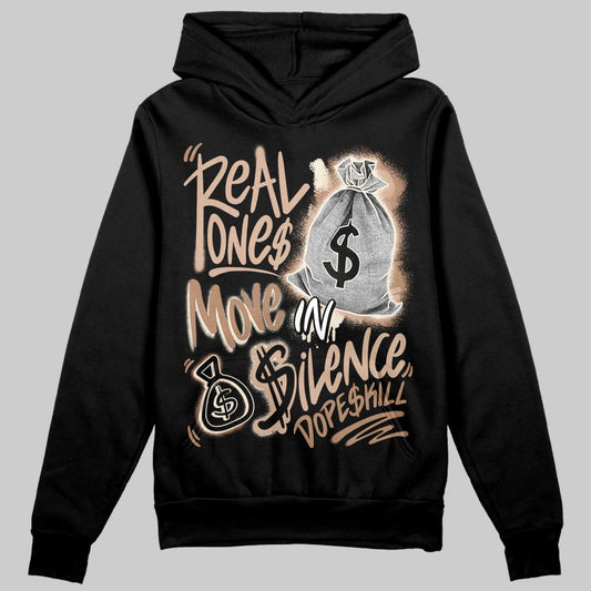 Jordan 4 Retro Cozy Girl DopeSkill Hoodie Sweatshirt Real Ones Move In Silence Graphic Streetwear - Black