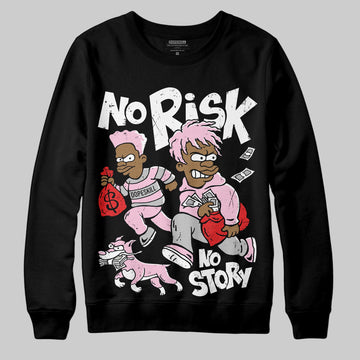 Awake NY x Air Jordan 5 Arctic Pink DopeSkill Sweatshirt No Risk No Story Graphic Streetwear - Black