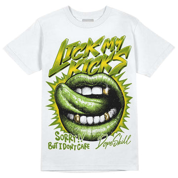 SB Dunk Low Chlorophyll DopeSkill T-Shirt Lick My Kicks Graphic Streetwear - White