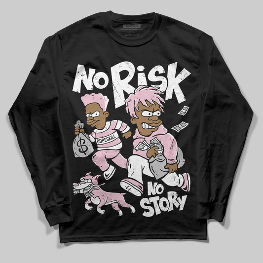 Jordan 5 OG “35th Anniversary” DopeSkill Long Sleeve T-Shirt No Risk No Story Graphic Streetwear - Black