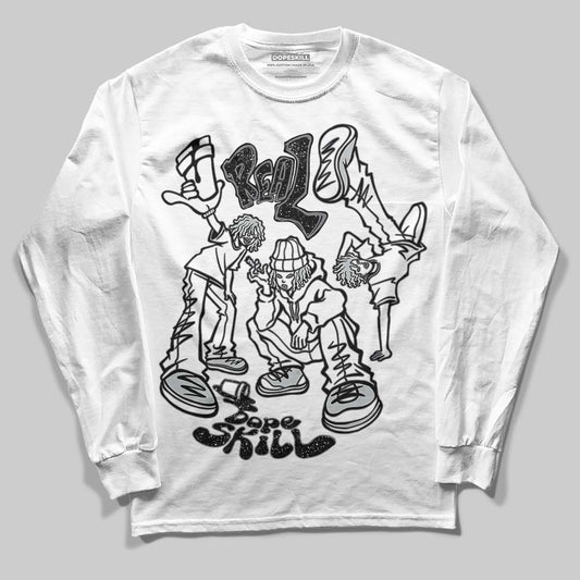 Jordan 4 “Fear” DopeSkill Long Sleeve T-Shirt Real Y2K Players Graphic Streetwear - White