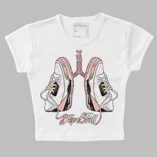 Jordan 3 GS “Red Stardust” DopeSkill Women's Crop Top Breathe Graphic Streetwear - White 