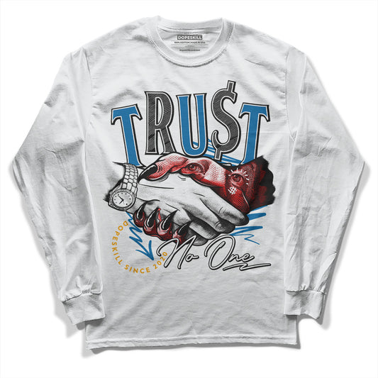 Jordan 4 Retro GS 'Messy Room' DopeSkill Long Sleeve T-Shirt Trust No One Graphic Streetwear - White