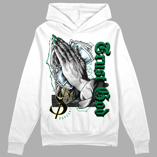 Jordan 5 “Lucky Green” DopeSkill Hoodie Sweatshirt Trust God Graphic Streetwear - White