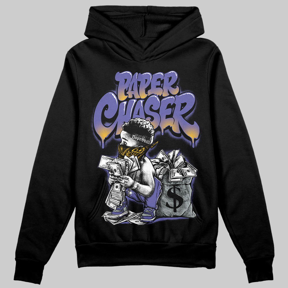 Jordan 4 Retro Lakers DopeSkill Hoodie Sweatshirt Paper Chaser Boy Graphic Streetwear - Black